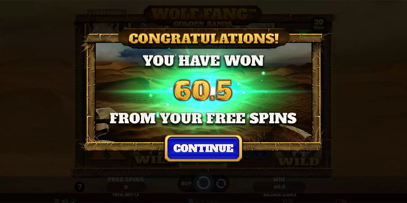 Spinomenal - Wolf Fang Golden Sands Free Spins - Play