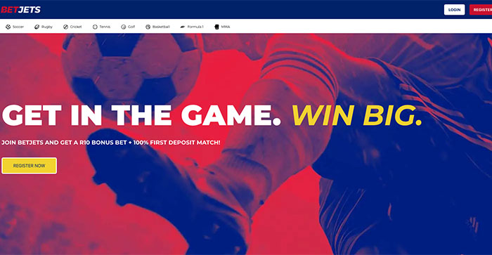 BetJets casino website layout