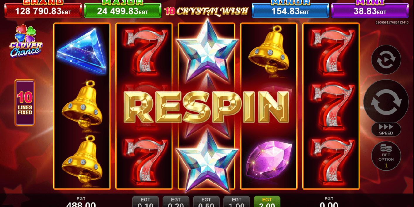 EGT DIGITAL - 10 Crystal Wish Respin screen - Play.co.za