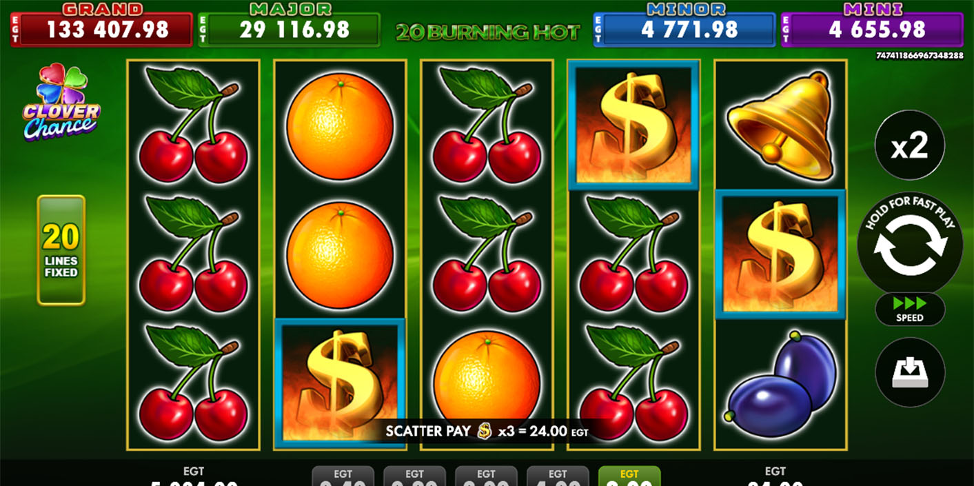 EGT DIGITAL - 20 Burning Hot slot game - Play.co.za