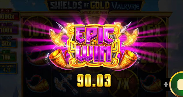 Booming Games - Shields of Gold Valkyrie Hold and Win Epic Win - Play.co.za