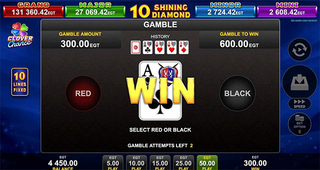 EGT Digital - 10 Shining Diamond slot win - Play.co.za