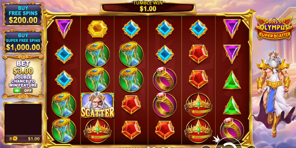 Pragmatic Play - Gates of Olympus Super Scatter slot gameplay - Play.co.za