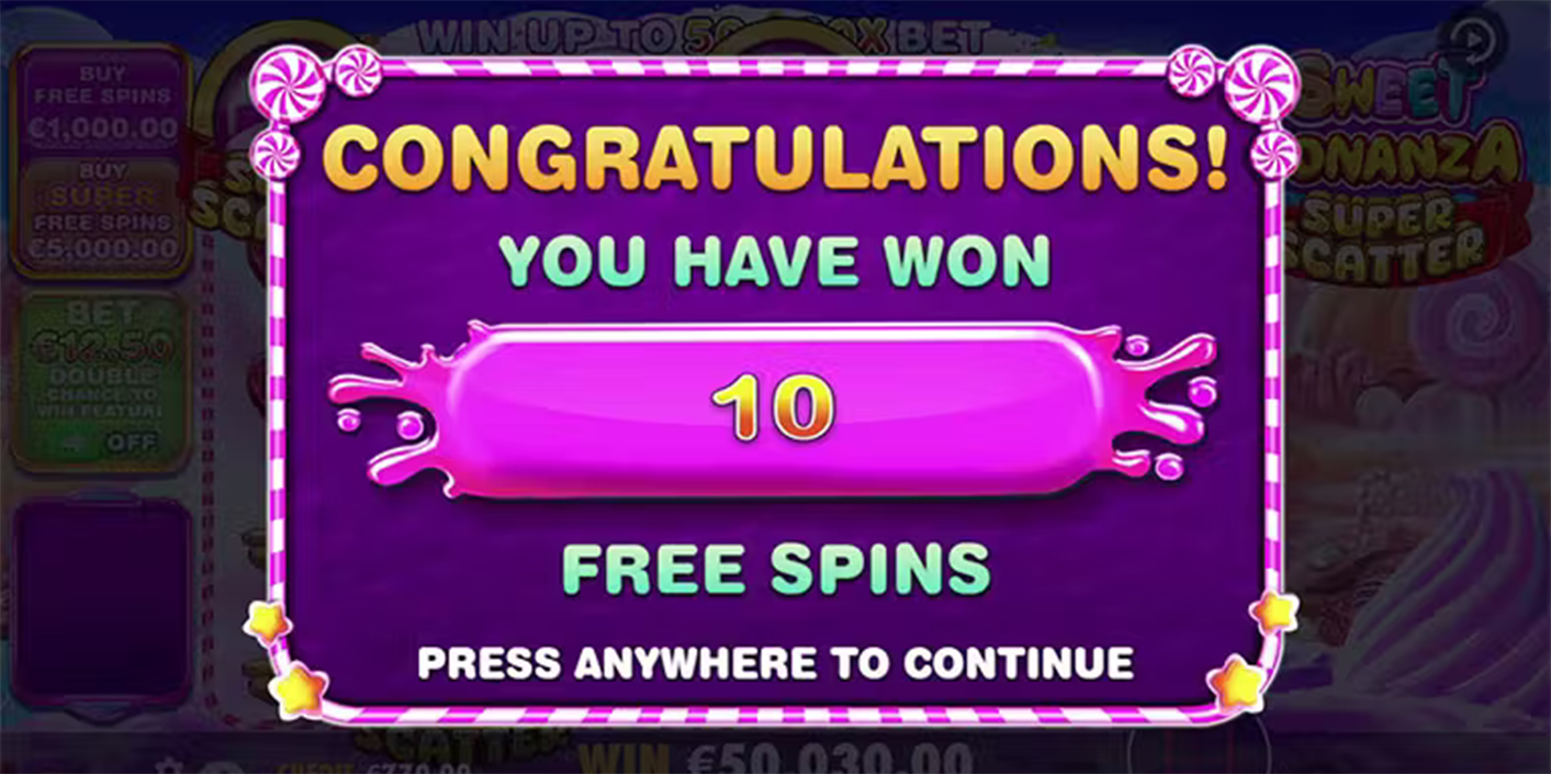 Pragmatic Play - Sweet Bonanza Super Scatter Free Spins - Play.co.za