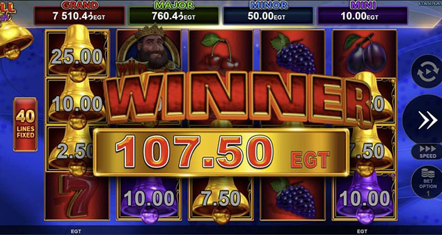 EGT Digital - 40 Lucky King Extreme Bell Link Winner - Play.co.za