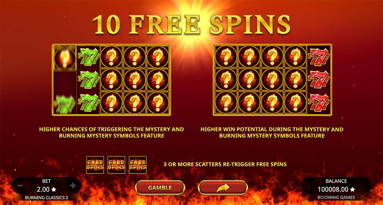 Booming Games - Burning Classics 2 Free Spins - Play.co.za