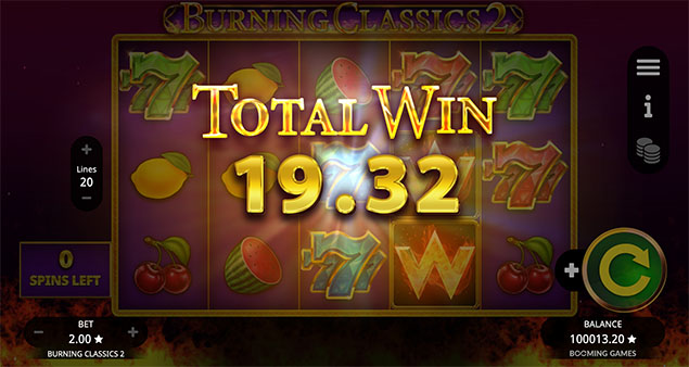 Booming Games - Burning Classics 2 Total win - Play.co.za
