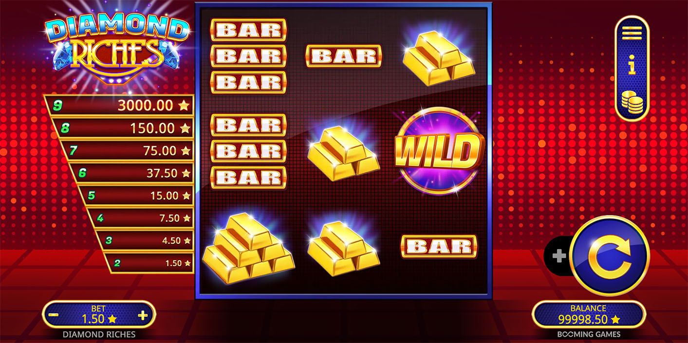 Booming Games - Diamond Riches Gameplay - Play.co.za