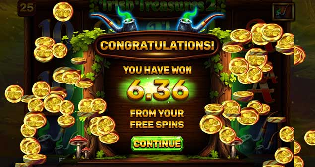 Spinomenal - Irish Treasures 2 Free Spins Win - Play.co.za