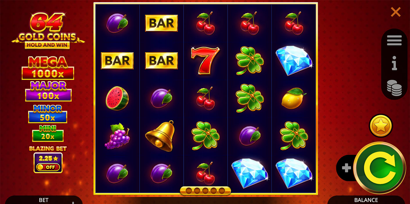 Booming Games - 64 Gold Coins Hold and Win Slot Gameplay - Play.co.za