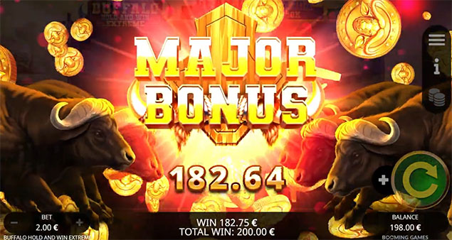 Booming Games - Buffalo Hold and Win Extreme Major Bonus - Play.co.za