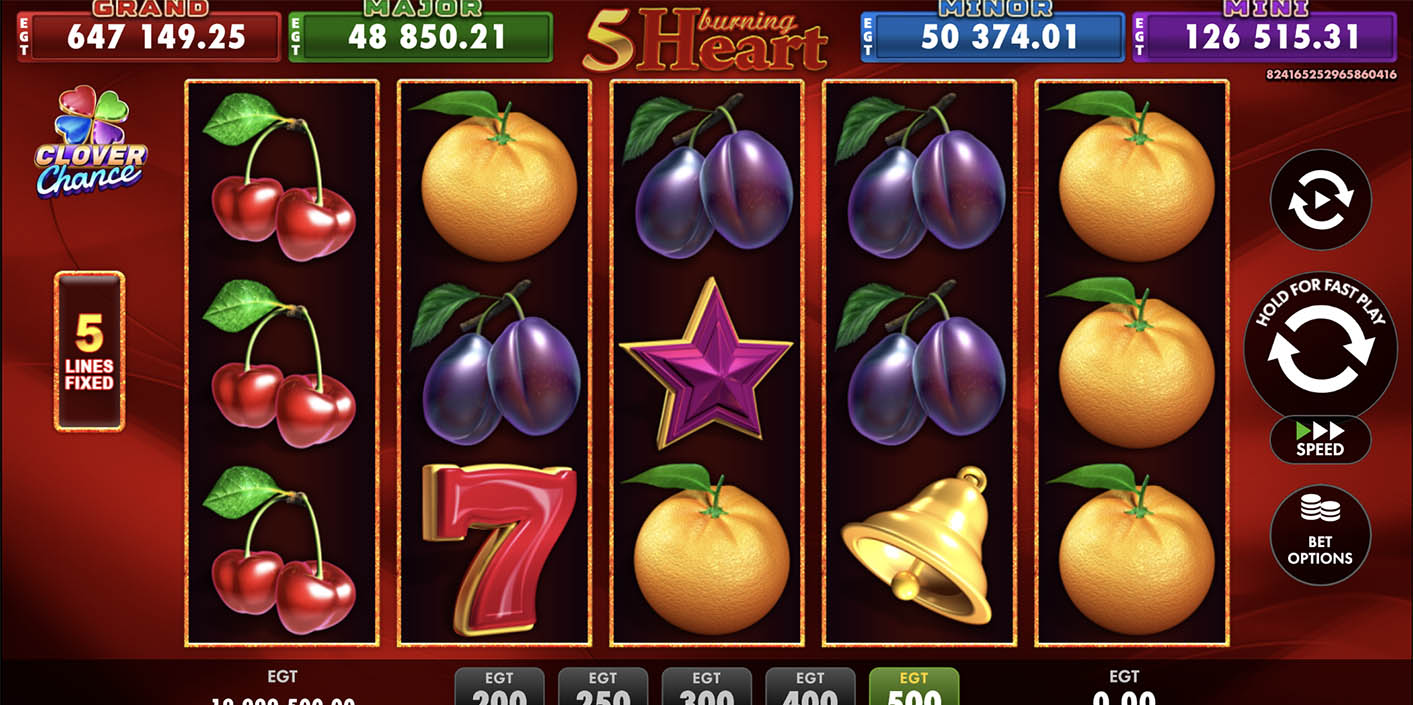 EGT Digital - 5 Burning Heart Slot - Play.co.za