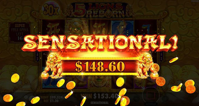 Pragmatic Play - 5 Lions Reborn Sensational Win - Play.co.za