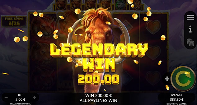 Booming Games - Mammoth Tundra Legendary Win - Play.co.za