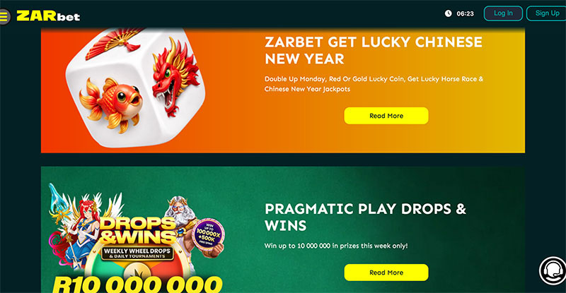 What bonuses and promotions are available at ZARbet?