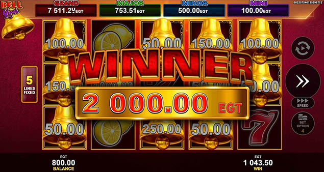 EGT Digital - 5 Dazzling Hot Bell Link Winner - Play.co.za