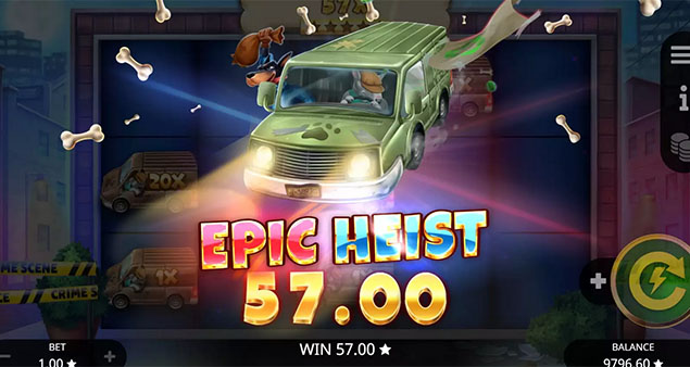 Booming Games - Dog Heist Shift 'N' Win Epic Heist - Play.co.za