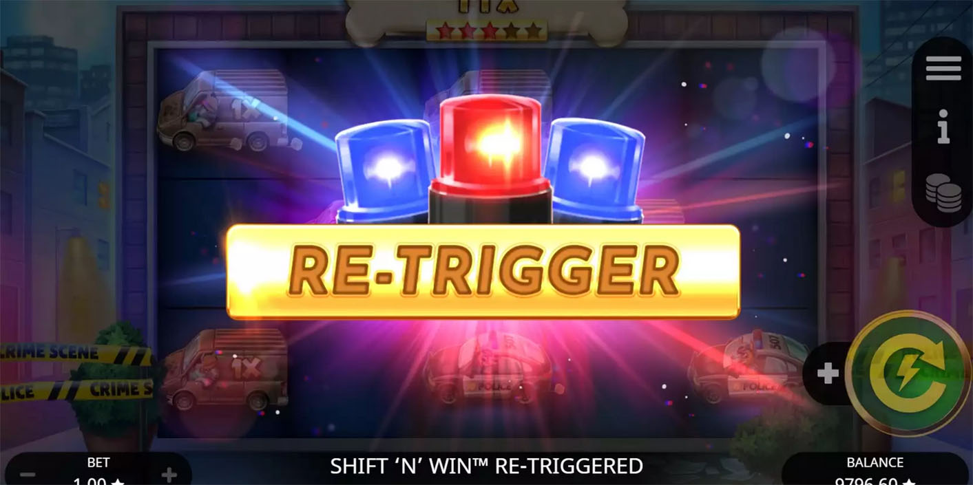 Booming Games - Dog Heist Shift 'N' Win Re-Trigger - Play.co.za