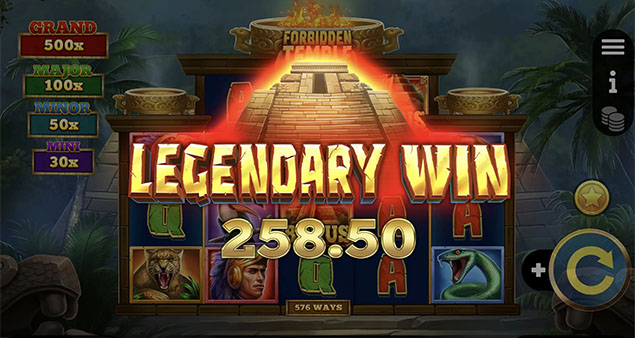 Booming Games - Forbidden Temple Power Hit Legendary Win - Play.co.za