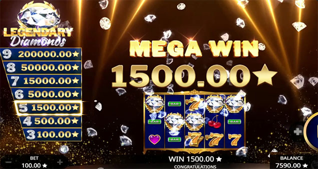 Booming Games - Legendary Diamonds Mega Win - Play.co.za