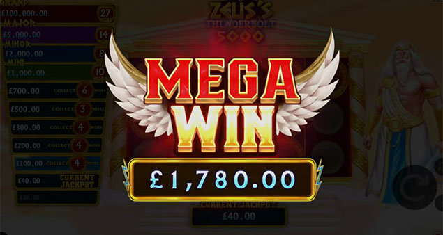 NetGaming - Zeus’s Thunderbolt 5000 Mega Win - Play.co.za