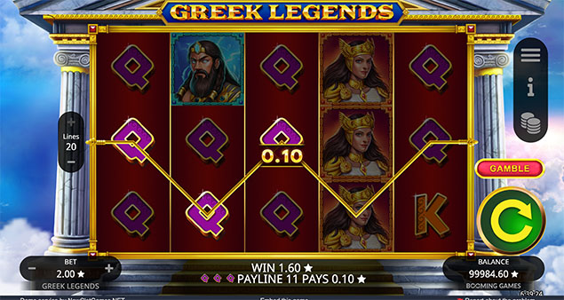 Booming Games - Greek Legends Free Spins - Play.co.za