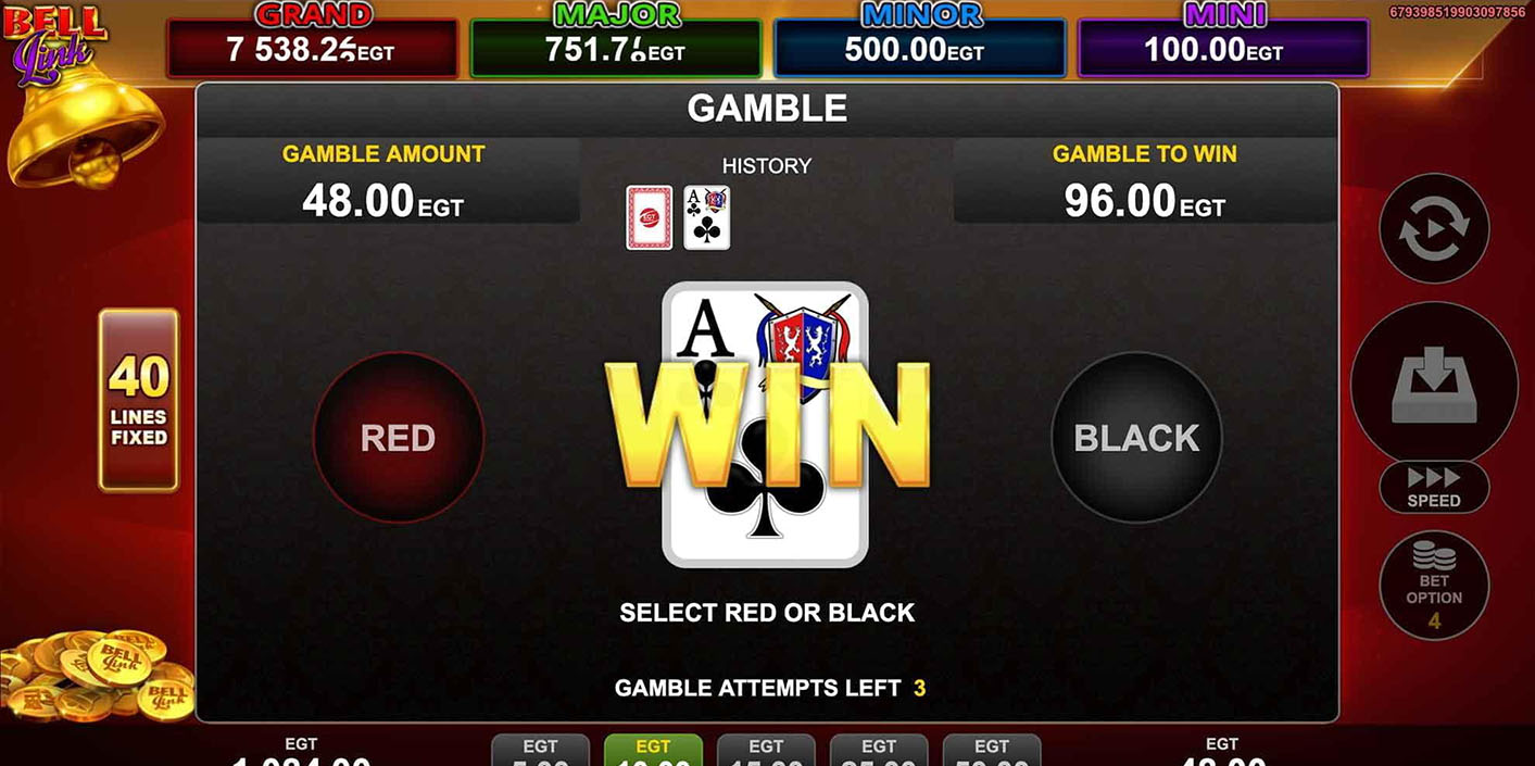 EGT Digital - 40 Super Fruits Bell Link Gamble Feature - Play.co.za
