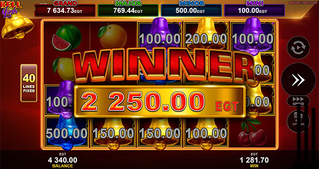 EGT Digital - 40 Super Fruits Bell Link Winner - Play.co.za