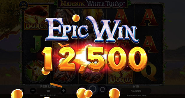 Spinomenal - Majestic White Rhino Epic Win - Play.co.za