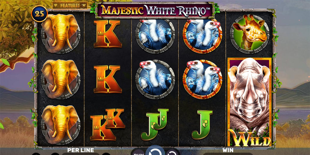 Spinomenal - Majestic White Rhino Slot Gameplay - Play.co.za