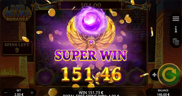 Booming Games - Ra's Relics Bonanza Super Win - Play.co.za