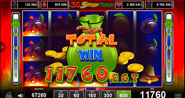 EGT Digital - 30 Spicy Fruits Total Win - Play.co.za