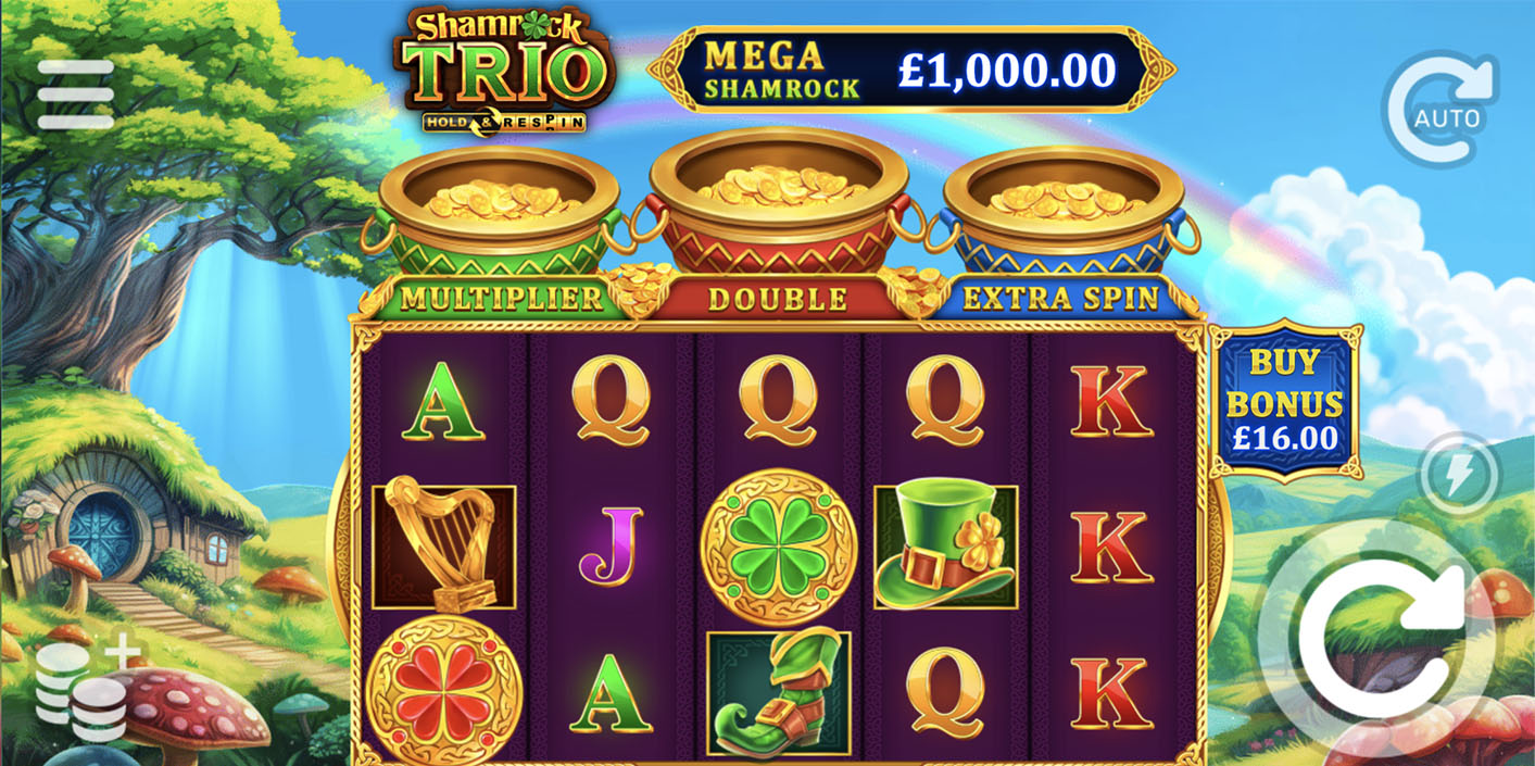 Booming Games - Shamrock Trio - Hold & Respin Slot Gameplay - Play.co.za