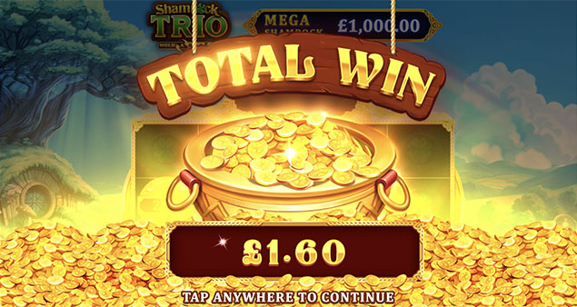 Booming Games - Shamrock Trio - Hold & Respin Total Win - Play.co.za