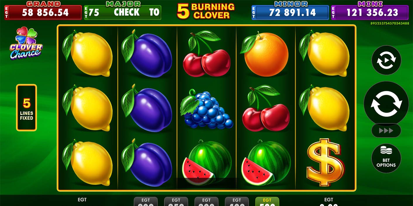 EGT Digital - 5 Burning Clover Slot Gameplay - Play.co.za