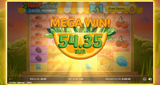 NetEnt - Fruit Shop Megaways Mega Win - Play.co.za