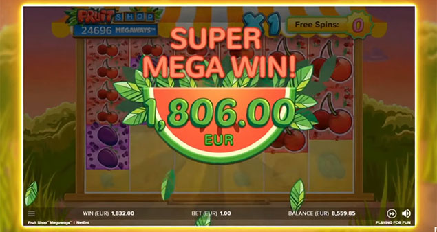 NetEnt - Fruit Shop Megaways Super Mega Win - Play.co.za