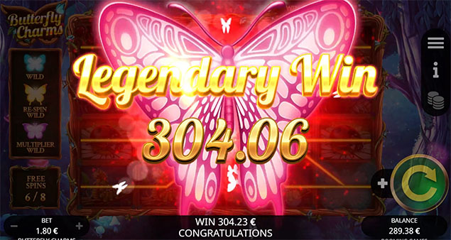 Booming Games - Butterfly Charms Legendary Win - Play.co.za