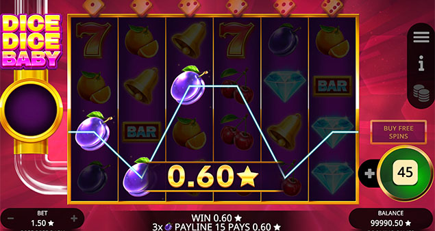 Booming Games - Dice Dice Baby Slot Win Screen - Play.co.za
