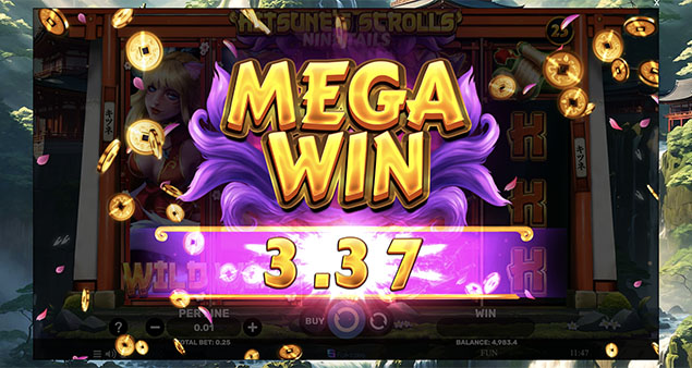 Spinomenal - Kitsune’s Scrolls – Nine Tails Mega Win - Play.co.za